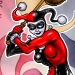 Harley Quinn armed with a big ol' mallet and ready for fun.