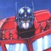 Optimus Prime cutout on hand-painted background