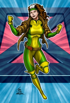 Illmosis Art: Rogue - Flying (Jim Lee outfit)