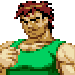 A sprite of Ryu and Ko, heroes from Capcom's Avengers game