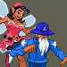 Fighting game sprites of Beans vs. Cornbread characters