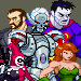 fighting game-style sprites of villains from DC Comics.
