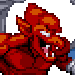 A sprite of Firebrand, the Red Arremer from Capcom's Ghosts 'n Goblins series